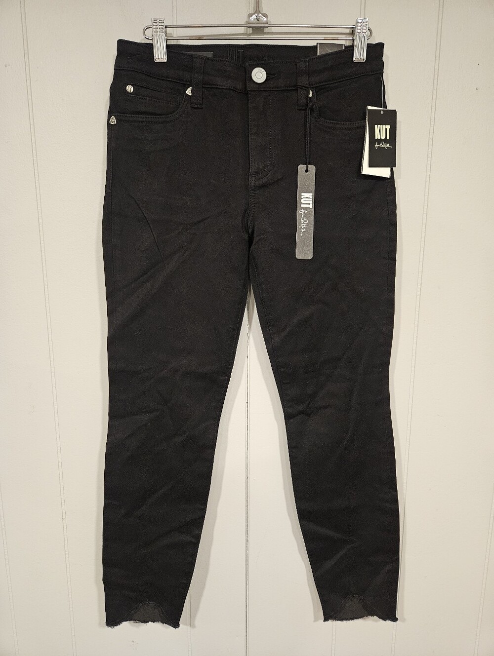 KUT from the Kloth Carlo Sz 2 High Rise Ankle Skinny Jeans Raw Sharkbite Hem NWT